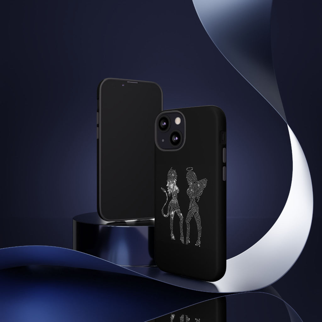 Rhinestone Angel & Devil Phone Case — Bling Protective iPhone Cover