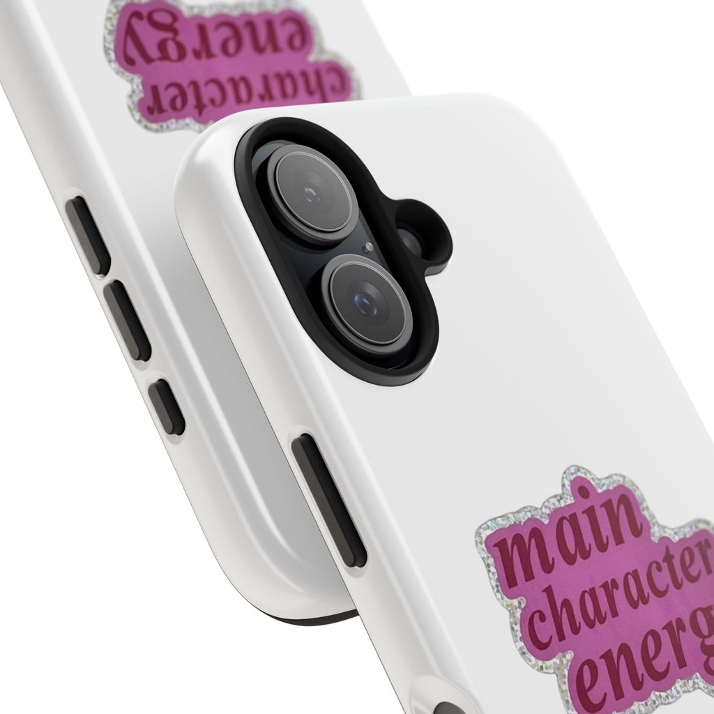 Main Character Energy Tough Phone Case — Pink Retro Graphic