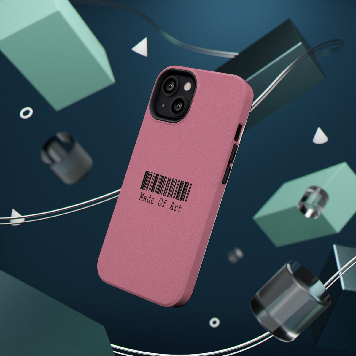 Made of Art Pink Impact-Resistant Phone Case — Barcode Graphic Protective Cover