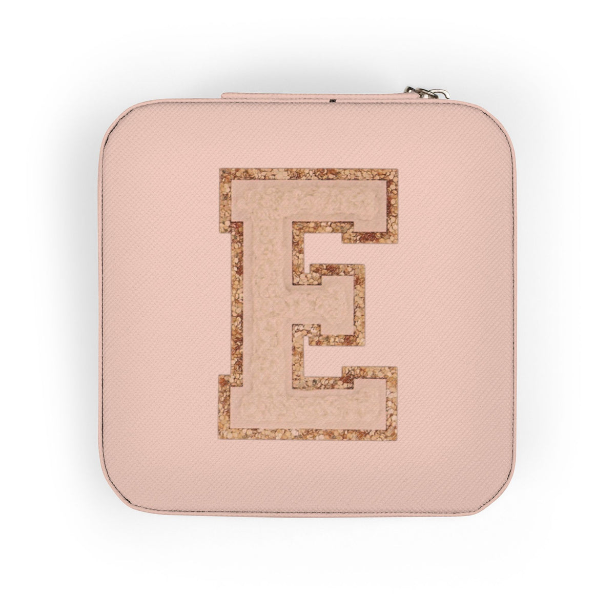 Monogram E Travel Jewelry Case — Compact Pink Travel Jewelry Organizer