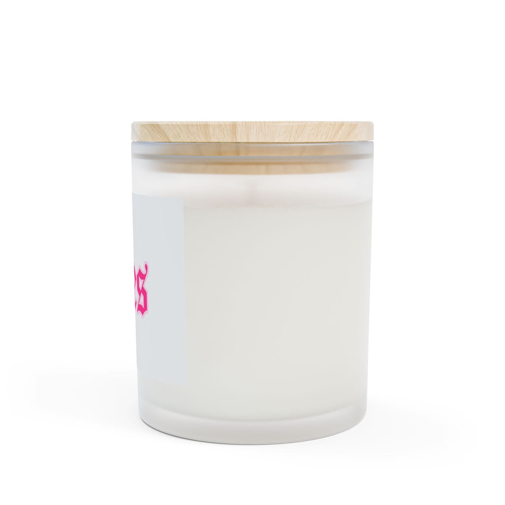 Aries Frosted Glass Candle — 11oz Zodiac Soy Candle with Pink Gothic Label