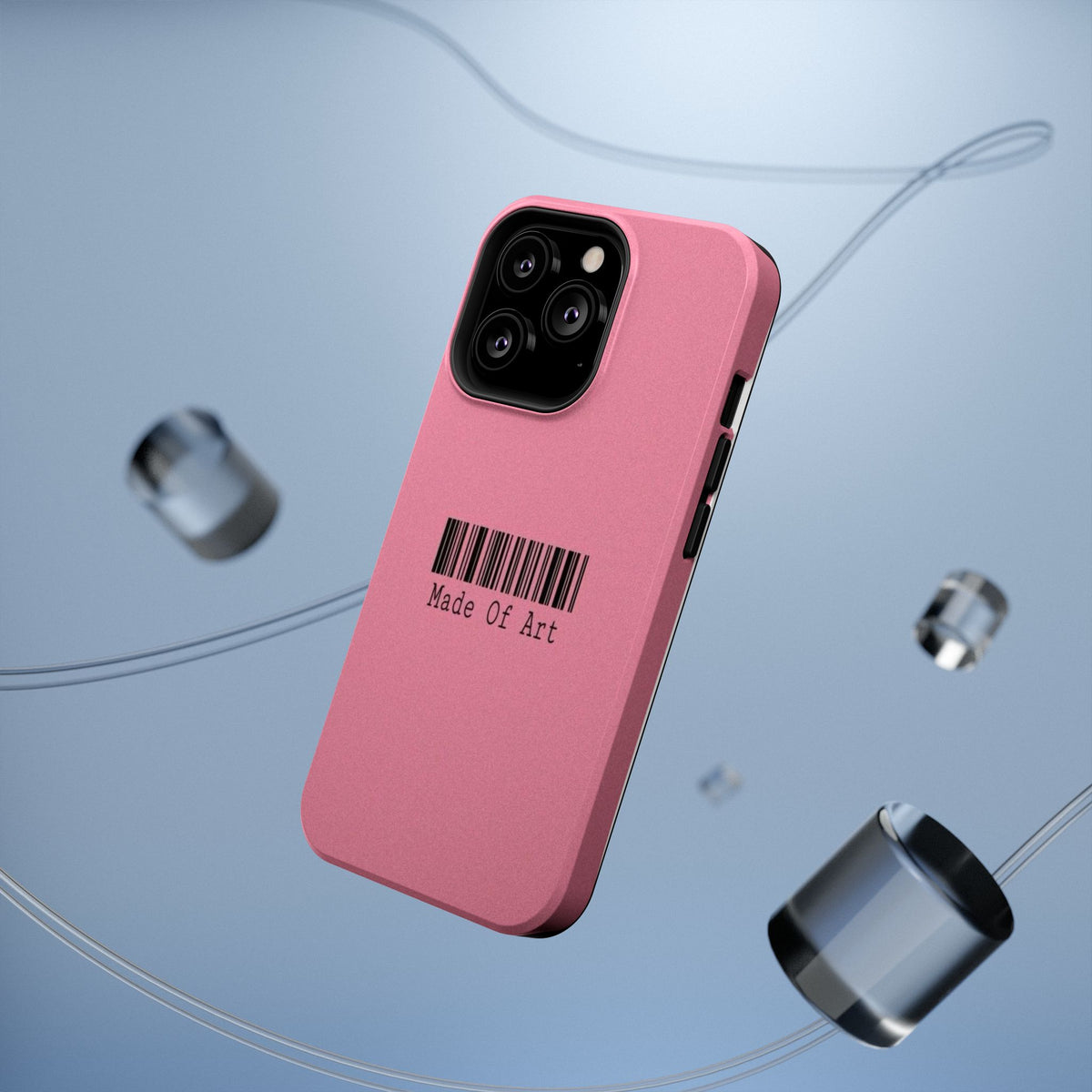 Made of Art Pink Impact-Resistant Phone Case — Barcode Graphic Protective Cover