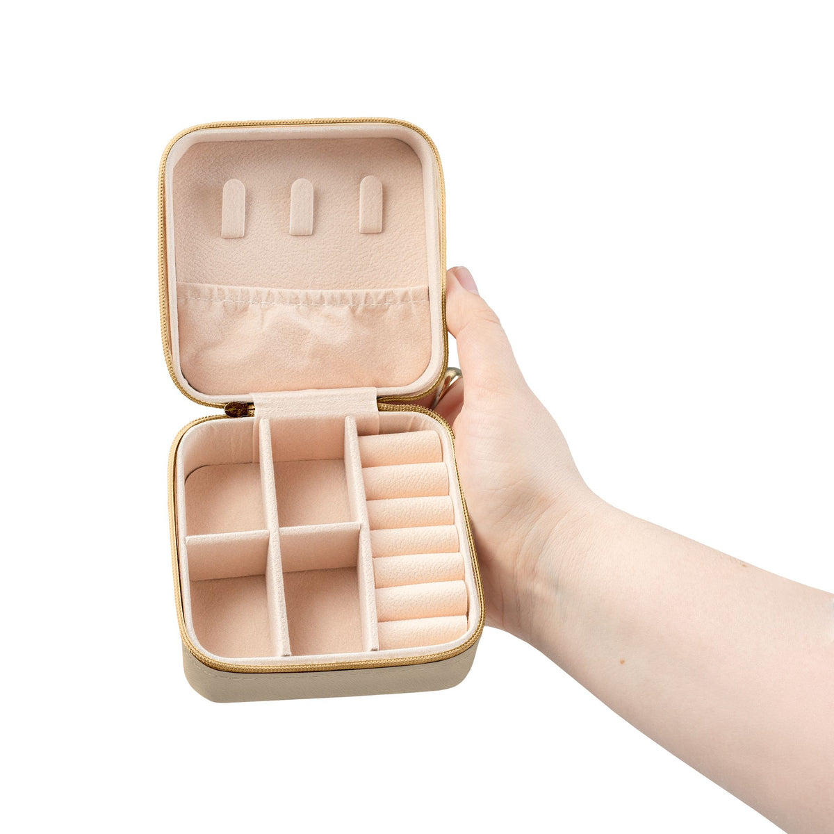 Personalized Monogram Jewelry Travel Case – Compact Pink Organizer for Rings, Earrings & Necklaces