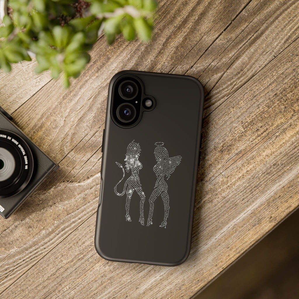 Rhinestone Angel & Devil Phone Case — Bling Protective iPhone Cover