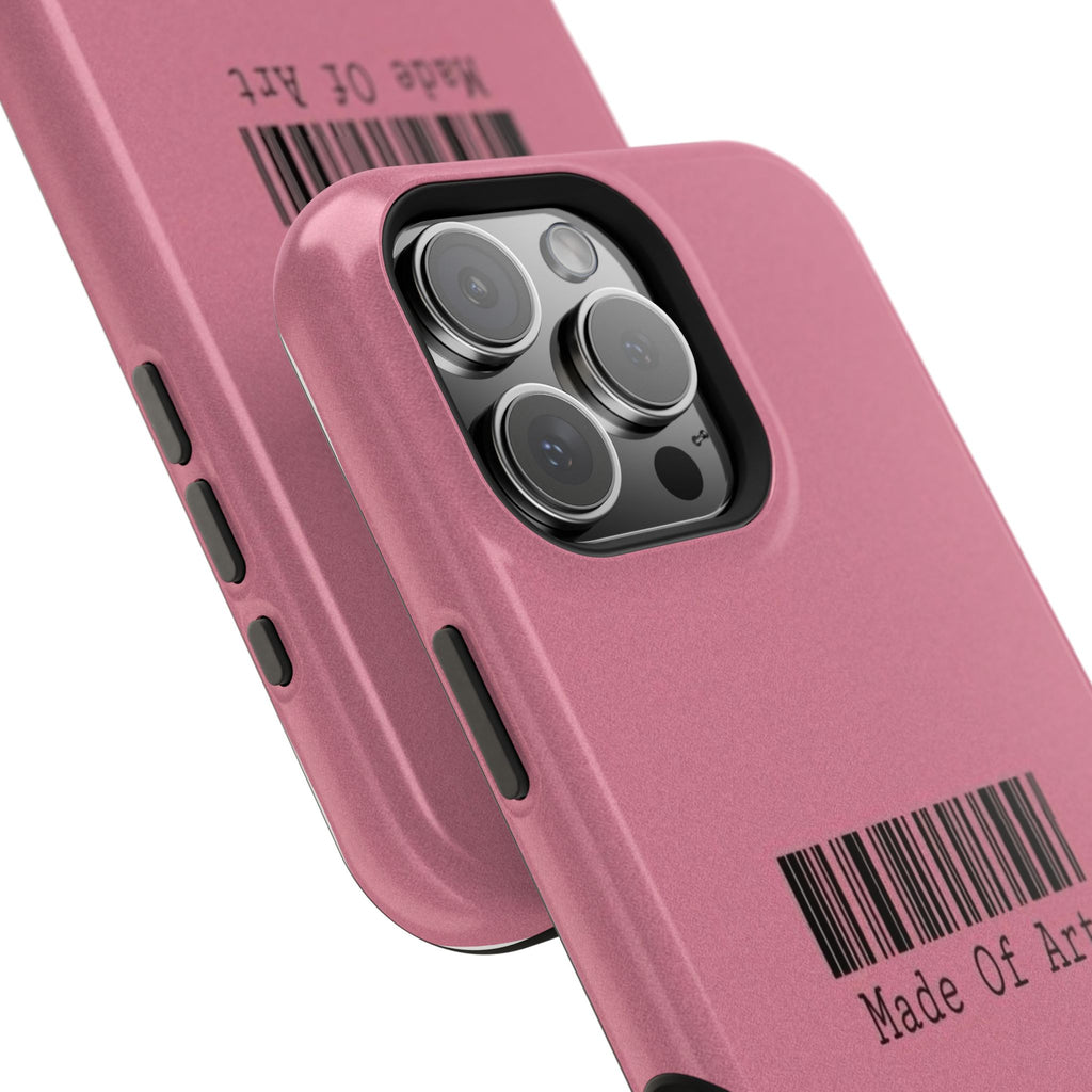 Made of Art Pink Impact-Resistant Phone Case — Barcode Graphic Protective Cover