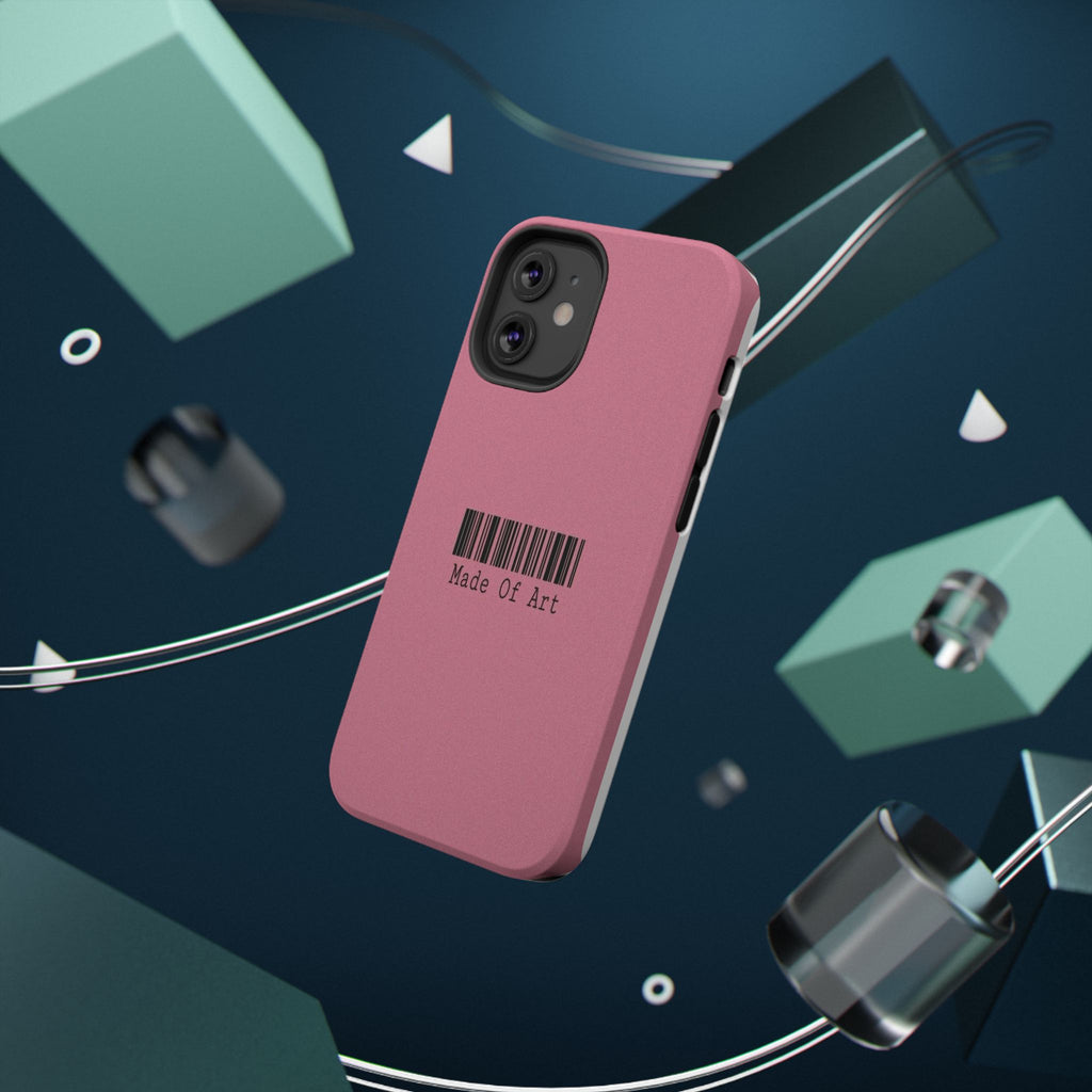 Made of Art Pink Impact-Resistant Phone Case — Barcode Graphic Protective Cover