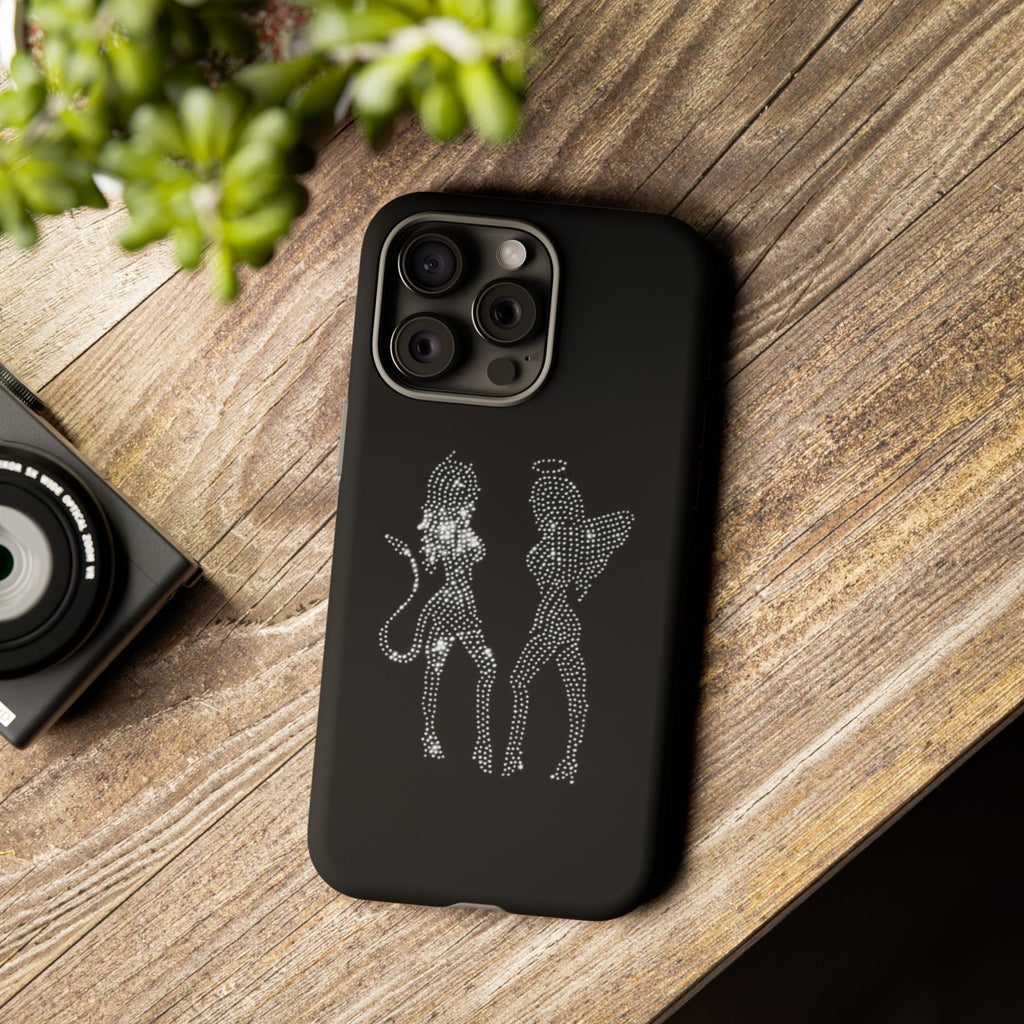 Rhinestone Angel & Devil Phone Case — Bling Protective iPhone Cover