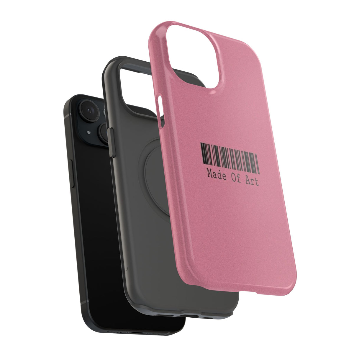Made of Art Pink Impact-Resistant Phone Case — Barcode Graphic Protective Cover