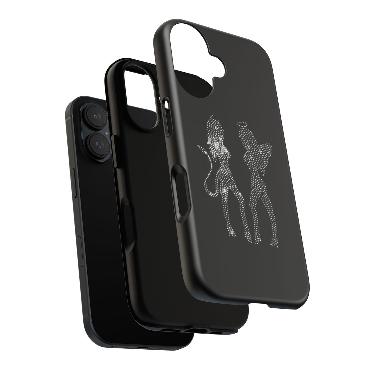 Rhinestone Angel & Devil Phone Case — Bling Protective iPhone Cover
