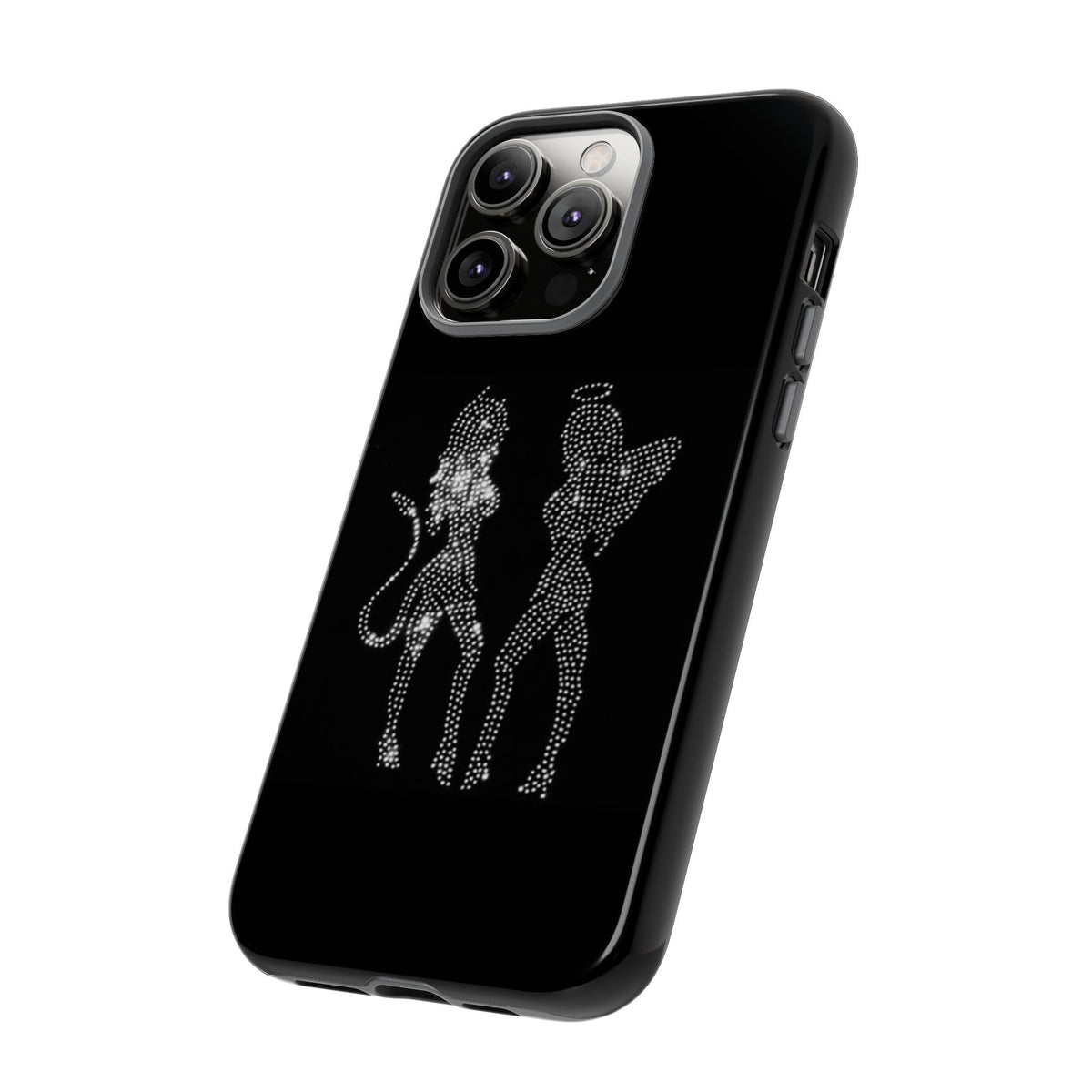 Rhinestone Angel & Devil Phone Case — Bling Protective iPhone Cover