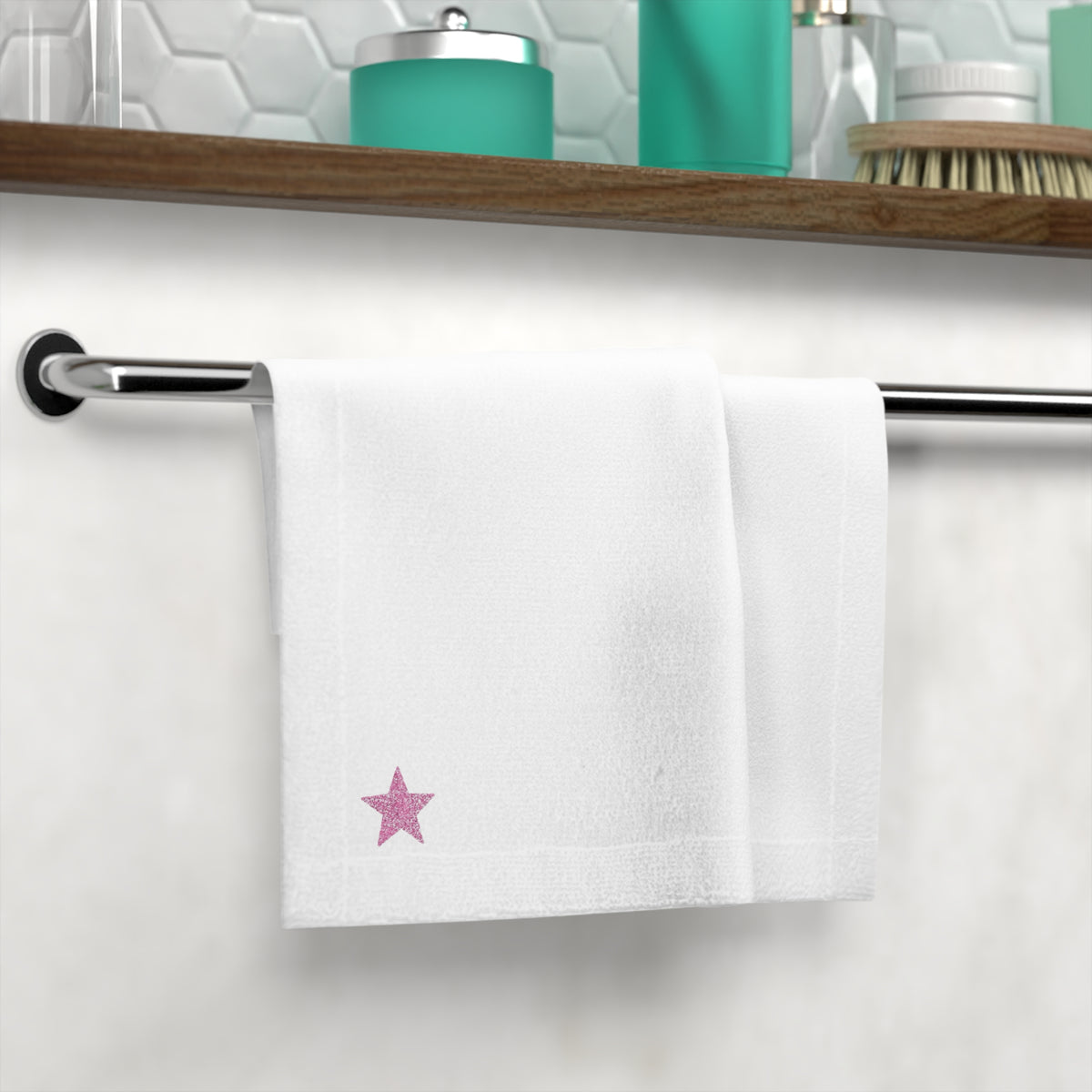 Pink Star Face Towel – Cute Minimalist Cotton Hand & Face Towel