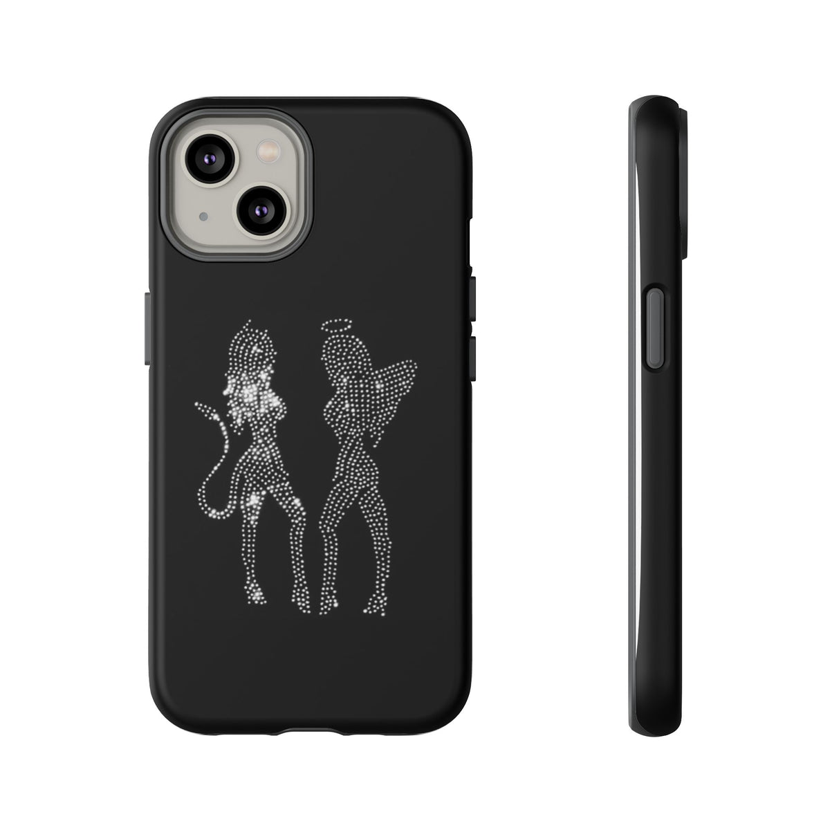 Rhinestone Angel & Devil Phone Case — Bling Protective iPhone Cover