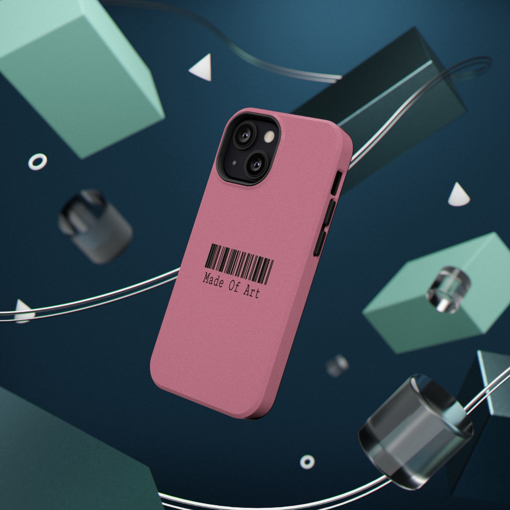 Made of Art Pink Impact-Resistant Phone Case — Barcode Graphic Protective Cover