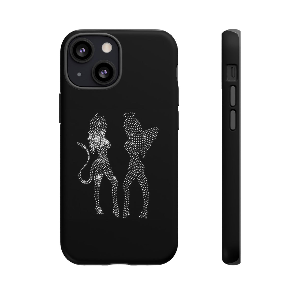 Rhinestone Angel & Devil Phone Case — Bling Protective iPhone Cover