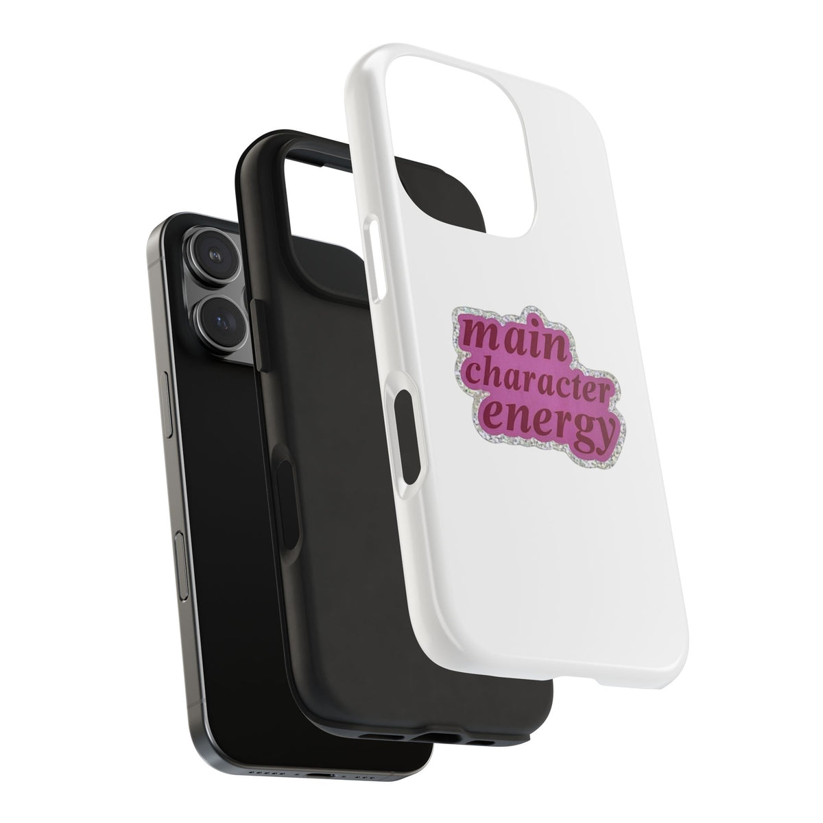 Main Character Energy Tough Phone Case — Pink Retro Graphic