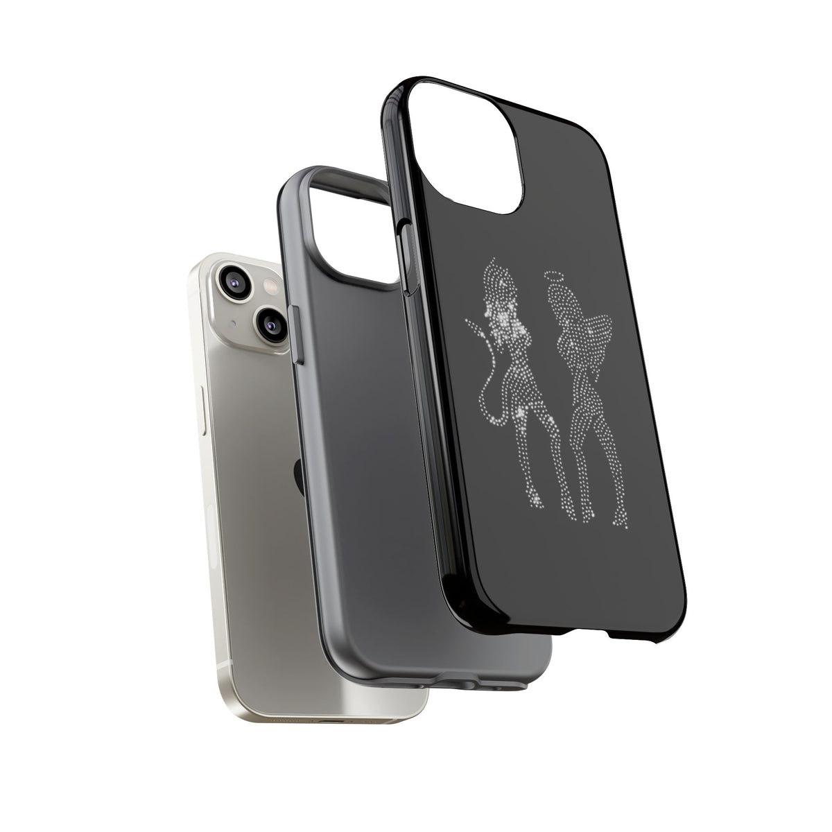 Rhinestone Angel & Devil Phone Case — Bling Protective iPhone Cover