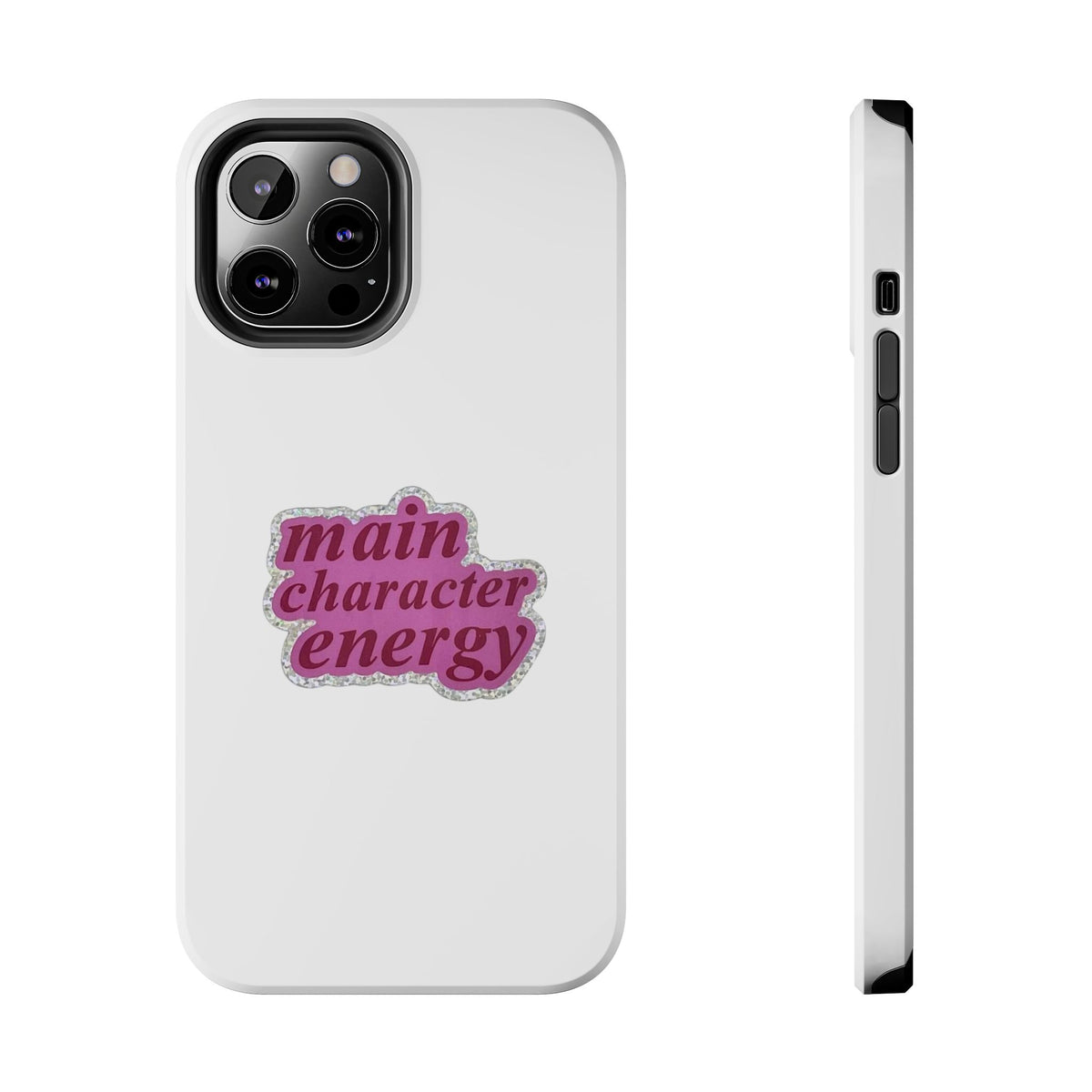 Main Character Energy Tough Phone Case — Pink Retro Graphic