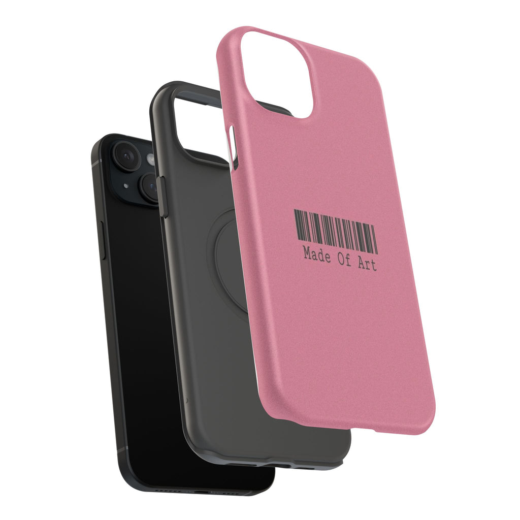 Made of Art Pink Impact-Resistant Phone Case — Barcode Graphic Protective Cover