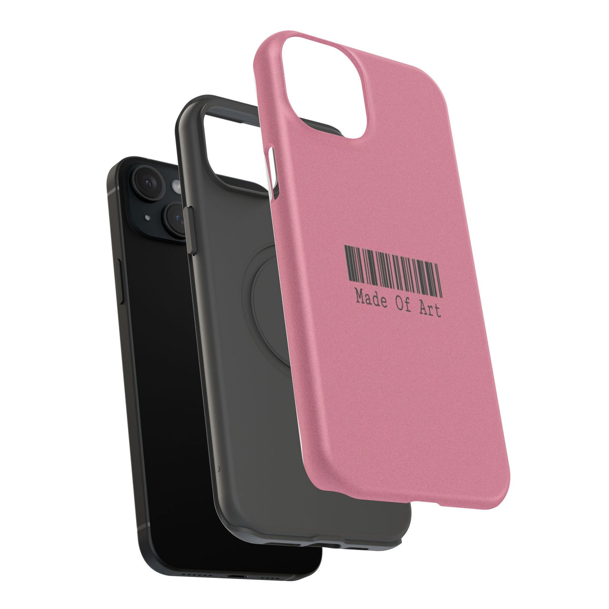 Made of Art Pink Impact-Resistant Phone Case — Barcode Graphic Protective Cover