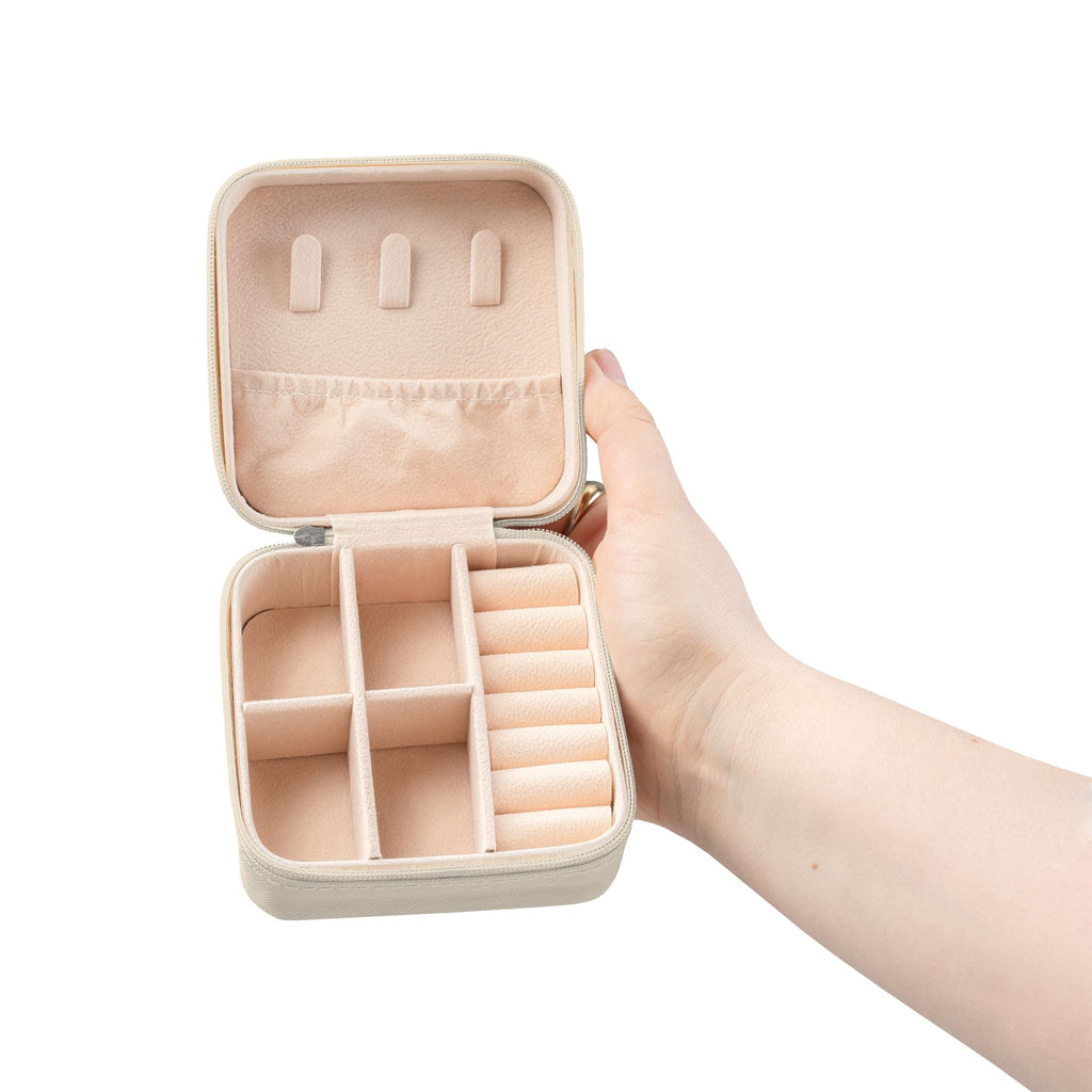Monogram V Pink Travel Jewelry Case — Compact Organizer for Rings, Earrings & Necklaces