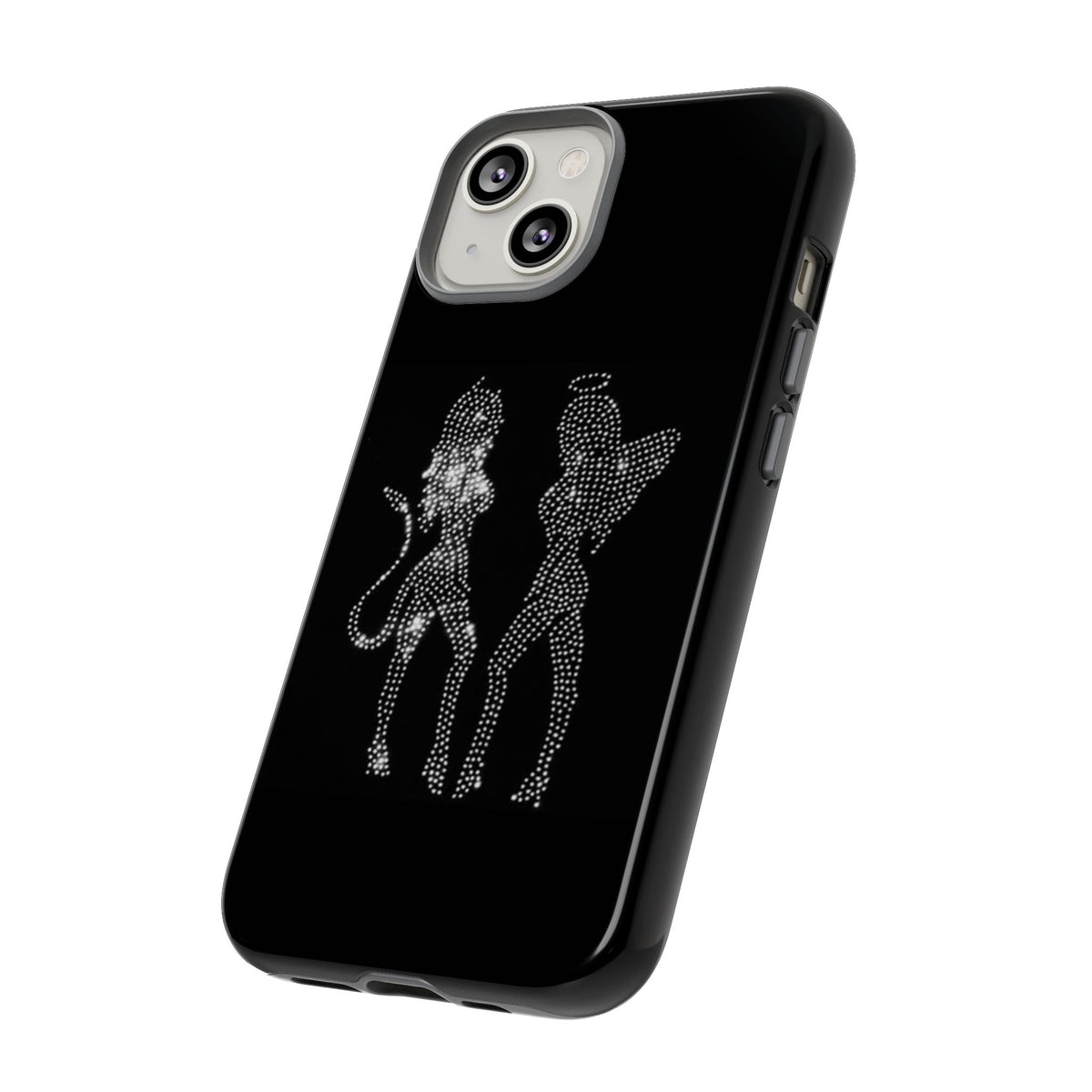 Rhinestone Angel & Devil Phone Case — Bling Protective iPhone Cover