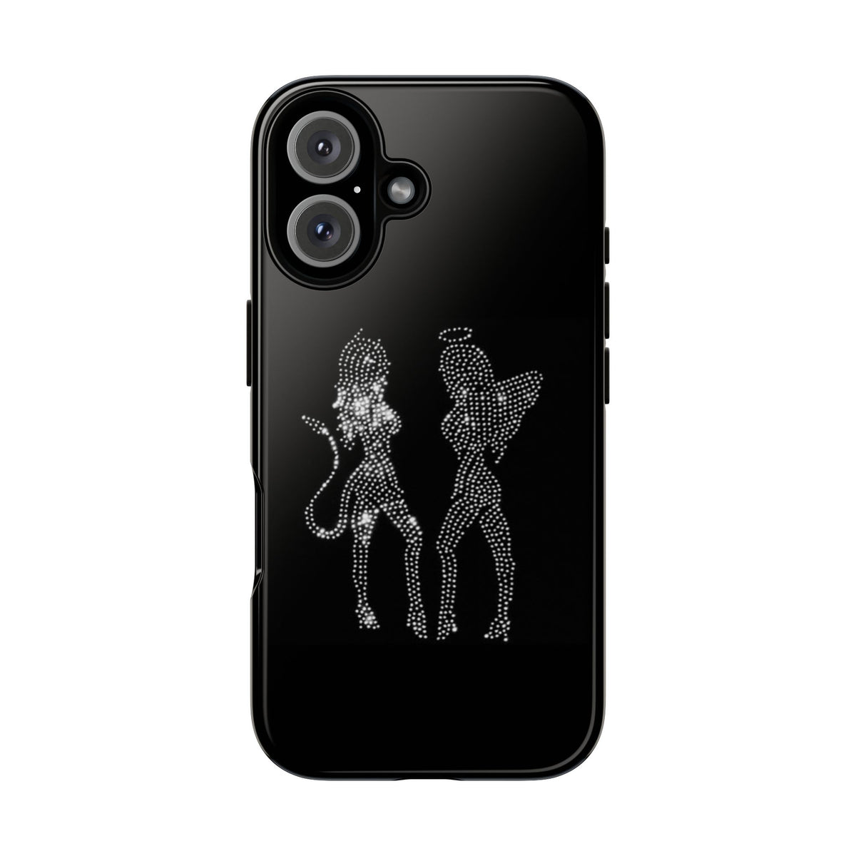 Rhinestone Angel & Devil Phone Case — Bling Protective iPhone Cover