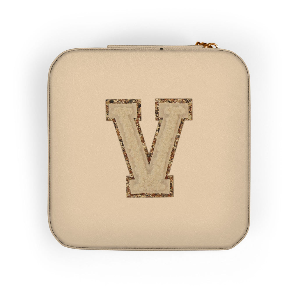 Monogram V Pink Travel Jewelry Case — Compact Organizer for Rings, Earrings & Necklaces