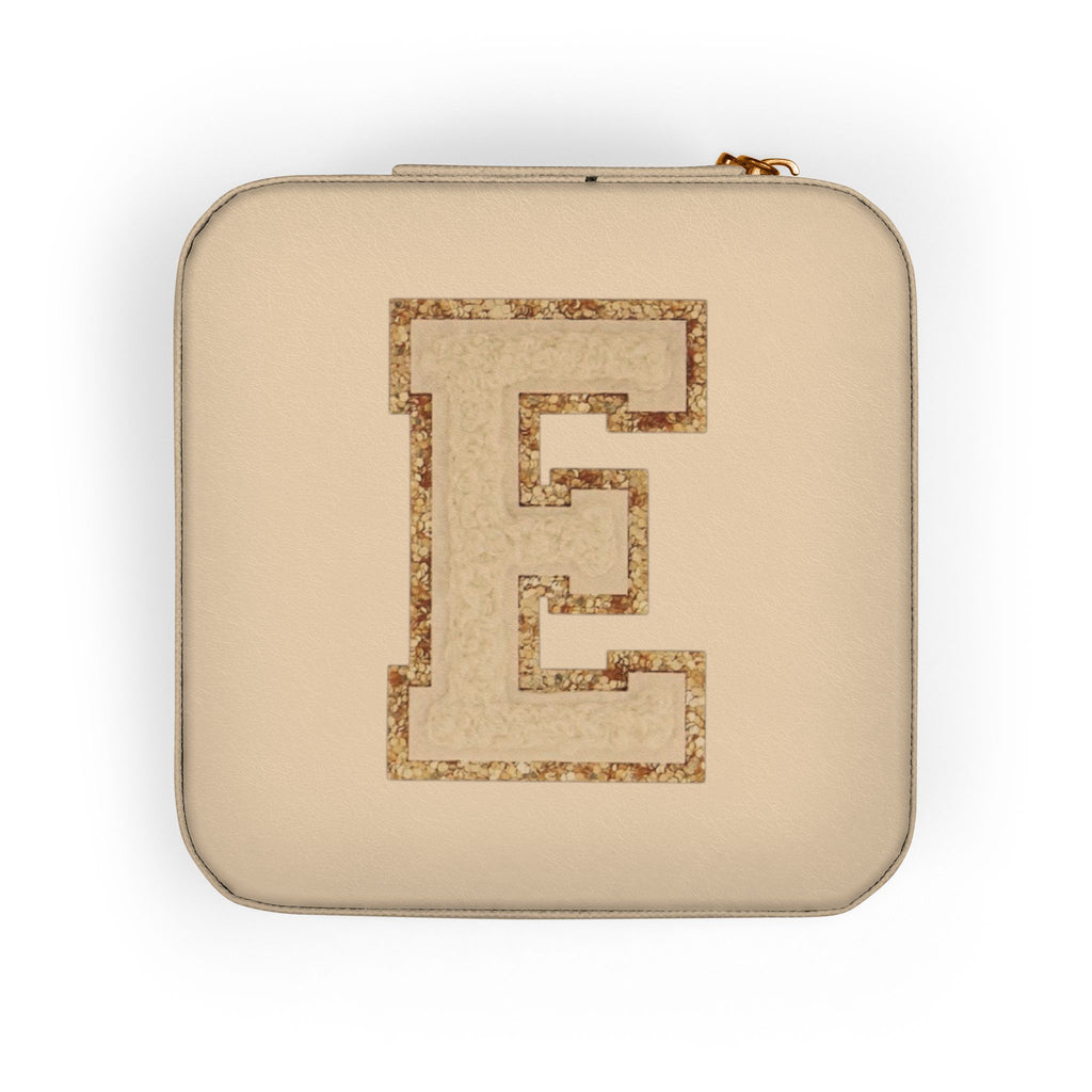 Monogram E Travel Jewelry Case — Compact Pink Travel Jewelry Organizer