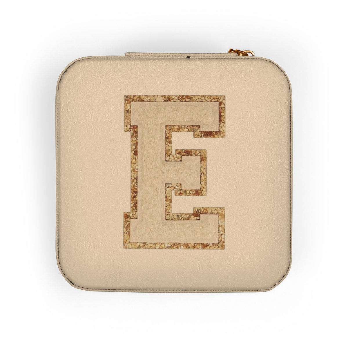 Monogram E Travel Jewelry Case — Compact Pink Travel Jewelry Organizer