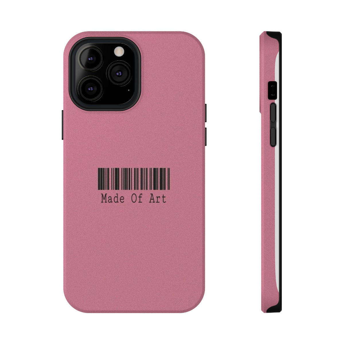 Made of Art Pink Impact-Resistant Phone Case — Barcode Graphic Protective Cover
