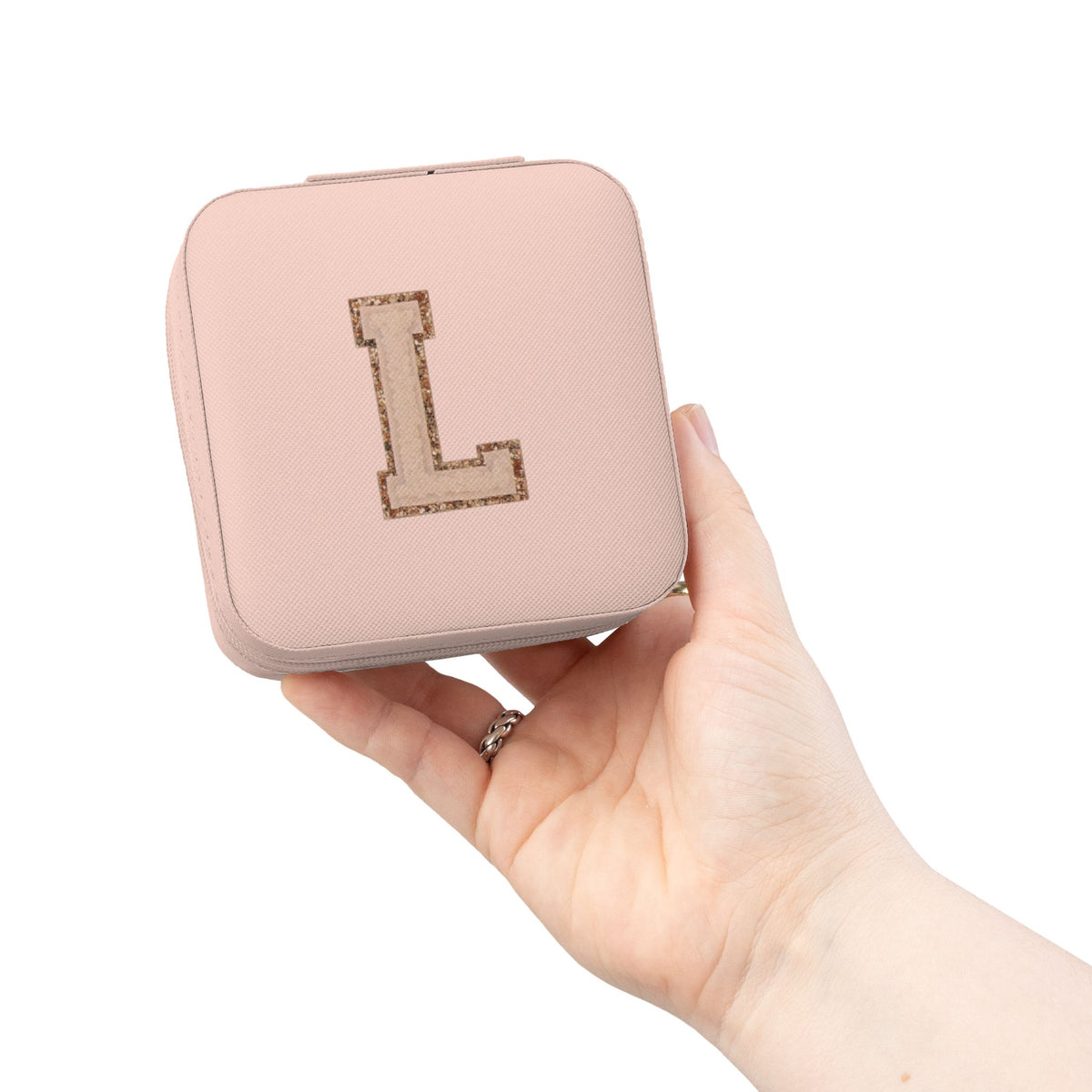 Personalized Monogram Jewelry Travel Case – Compact Pink Organizer for Rings, Earrings & Necklaces