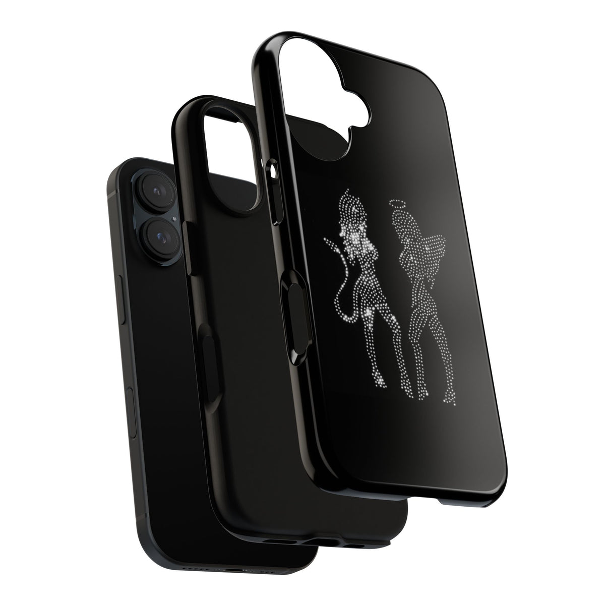 Rhinestone Angel & Devil Phone Case — Bling Protective iPhone Cover
