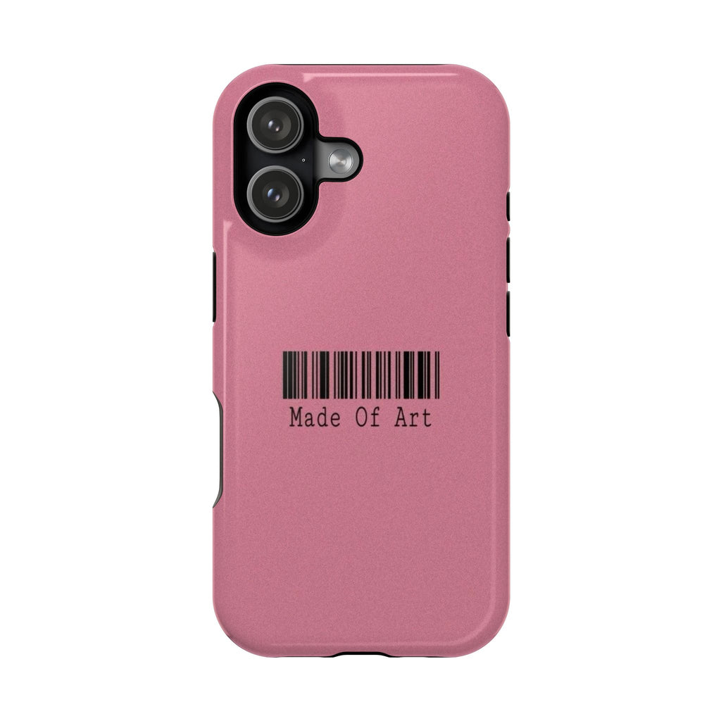 Made of Art Pink Impact-Resistant Phone Case — Barcode Graphic Protective Cover