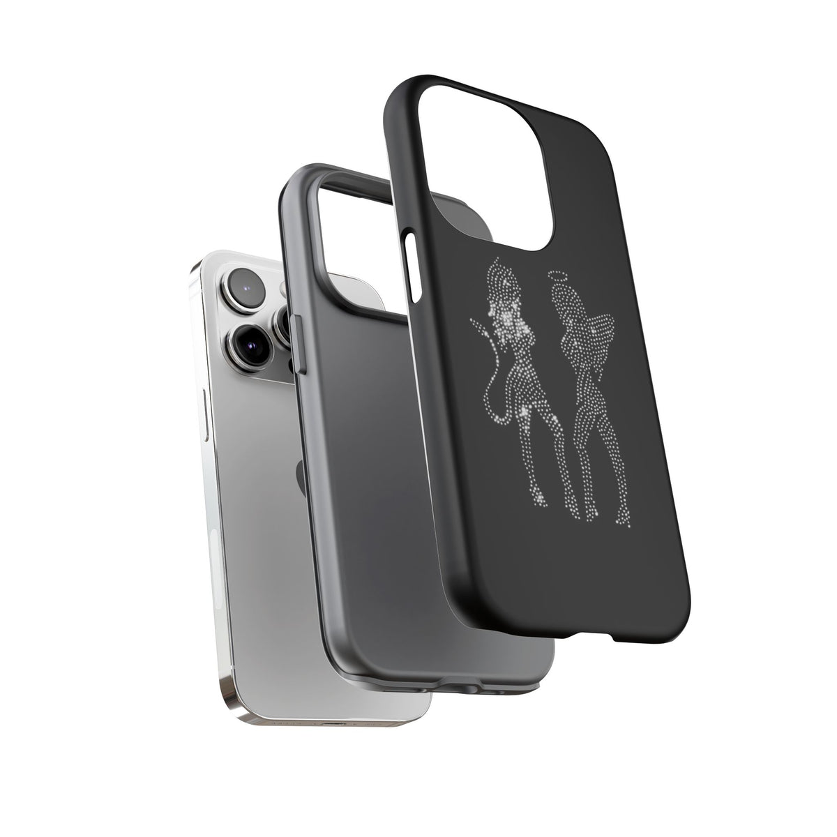 Rhinestone Angel & Devil Phone Case — Bling Protective iPhone Cover