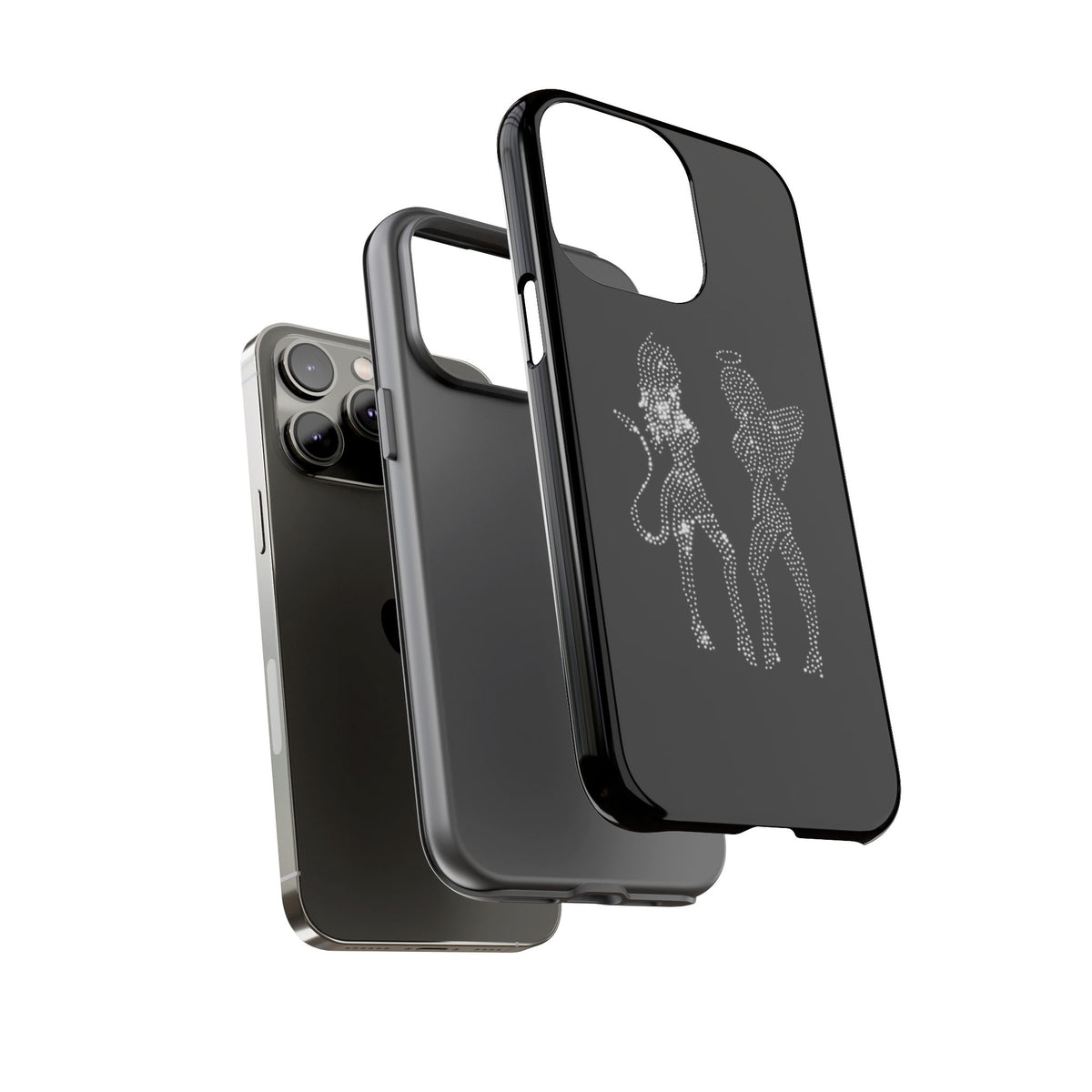 Rhinestone Angel & Devil Phone Case — Bling Protective iPhone Cover