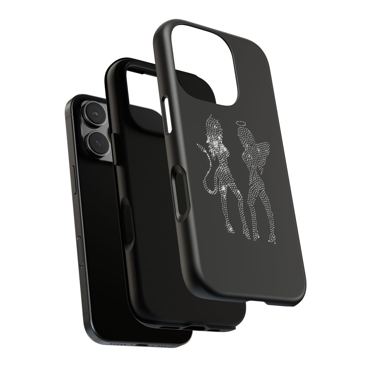 Rhinestone Angel & Devil Phone Case — Bling Protective iPhone Cover