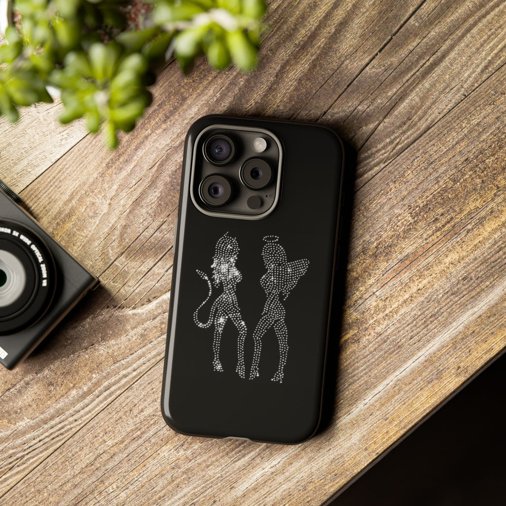 Rhinestone Angel & Devil Phone Case — Bling Protective iPhone Cover