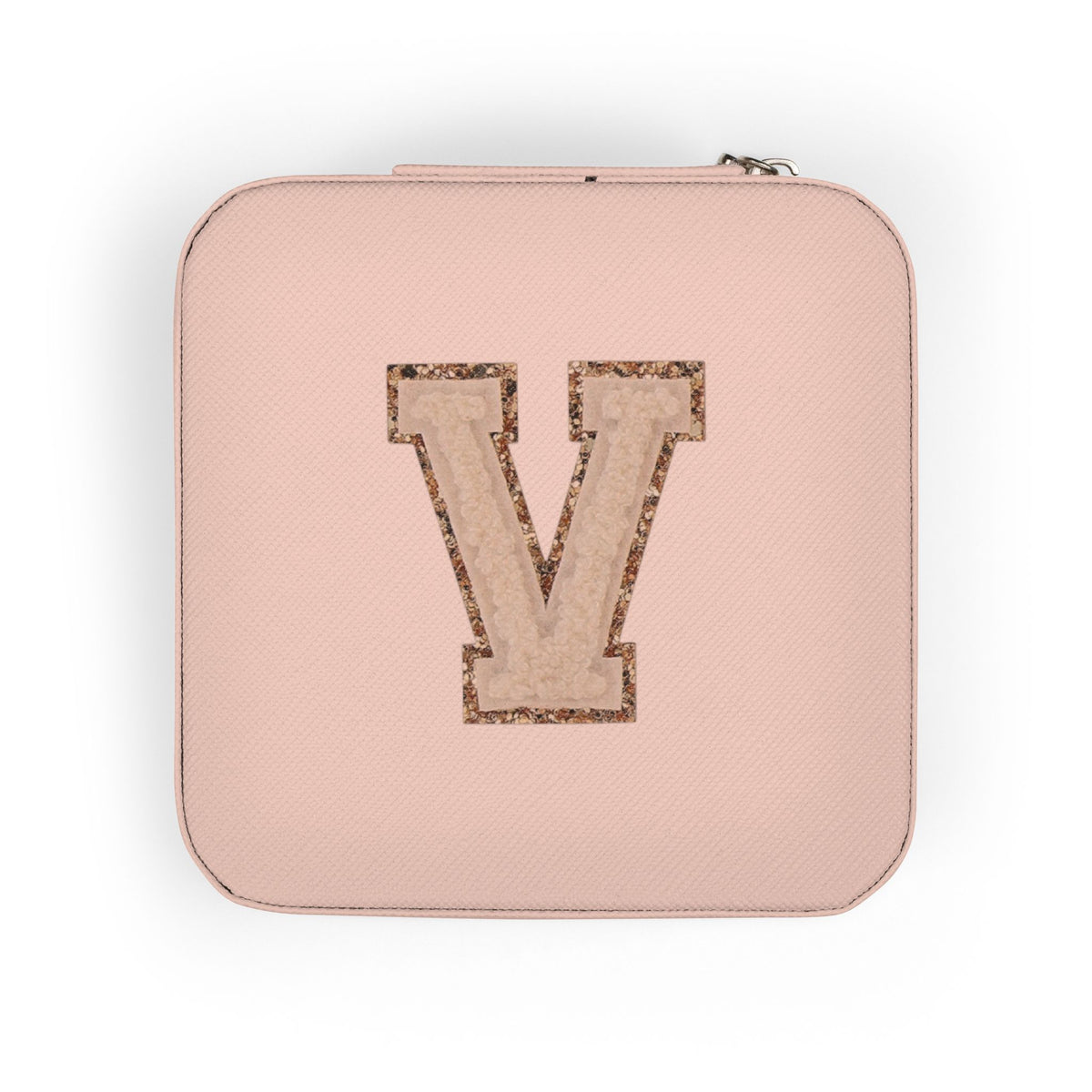 Monogram V Pink Travel Jewelry Case — Compact Organizer for Rings, Earrings & Necklaces