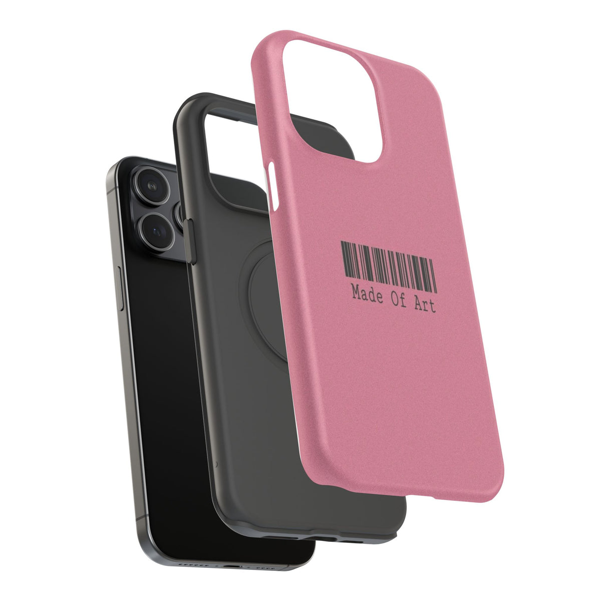 Made of Art Pink Impact-Resistant Phone Case — Barcode Graphic Protective Cover
