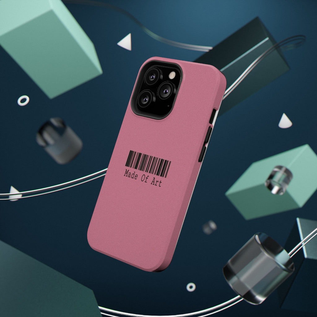 Made of Art Pink Impact-Resistant Phone Case — Barcode Graphic Protective Cover