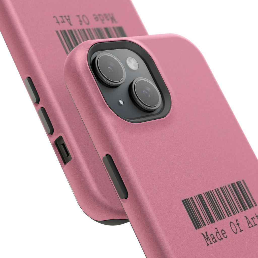 Made of Art Pink Impact-Resistant Phone Case — Barcode Graphic Protective Cover