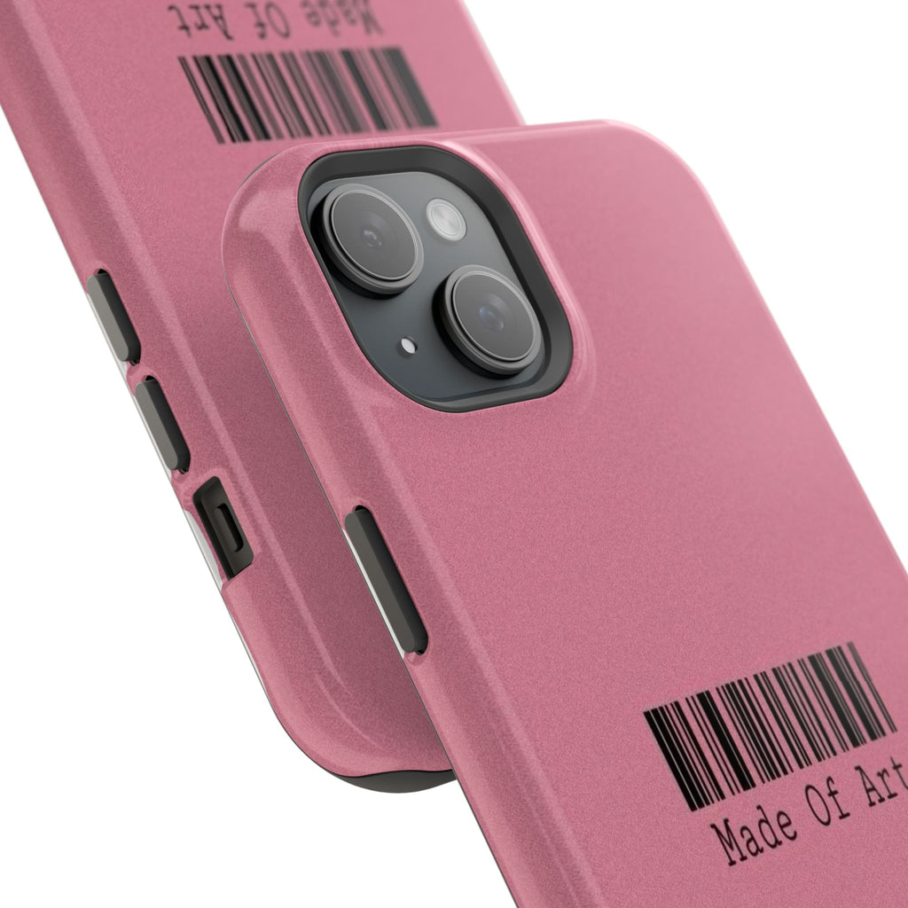 Made of Art Pink Impact-Resistant Phone Case — Barcode Graphic Protective Cover