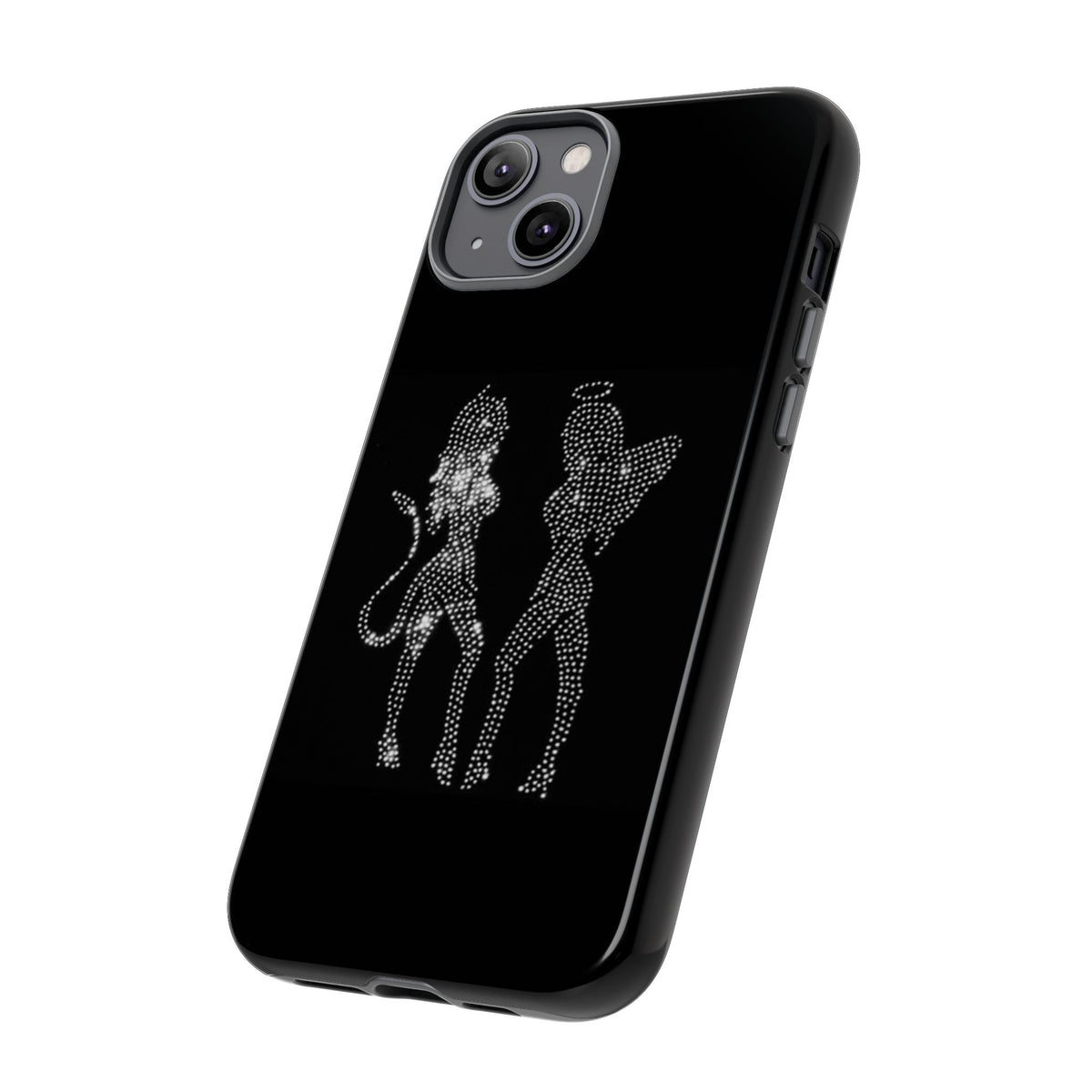 Rhinestone Angel & Devil Phone Case — Bling Protective iPhone Cover