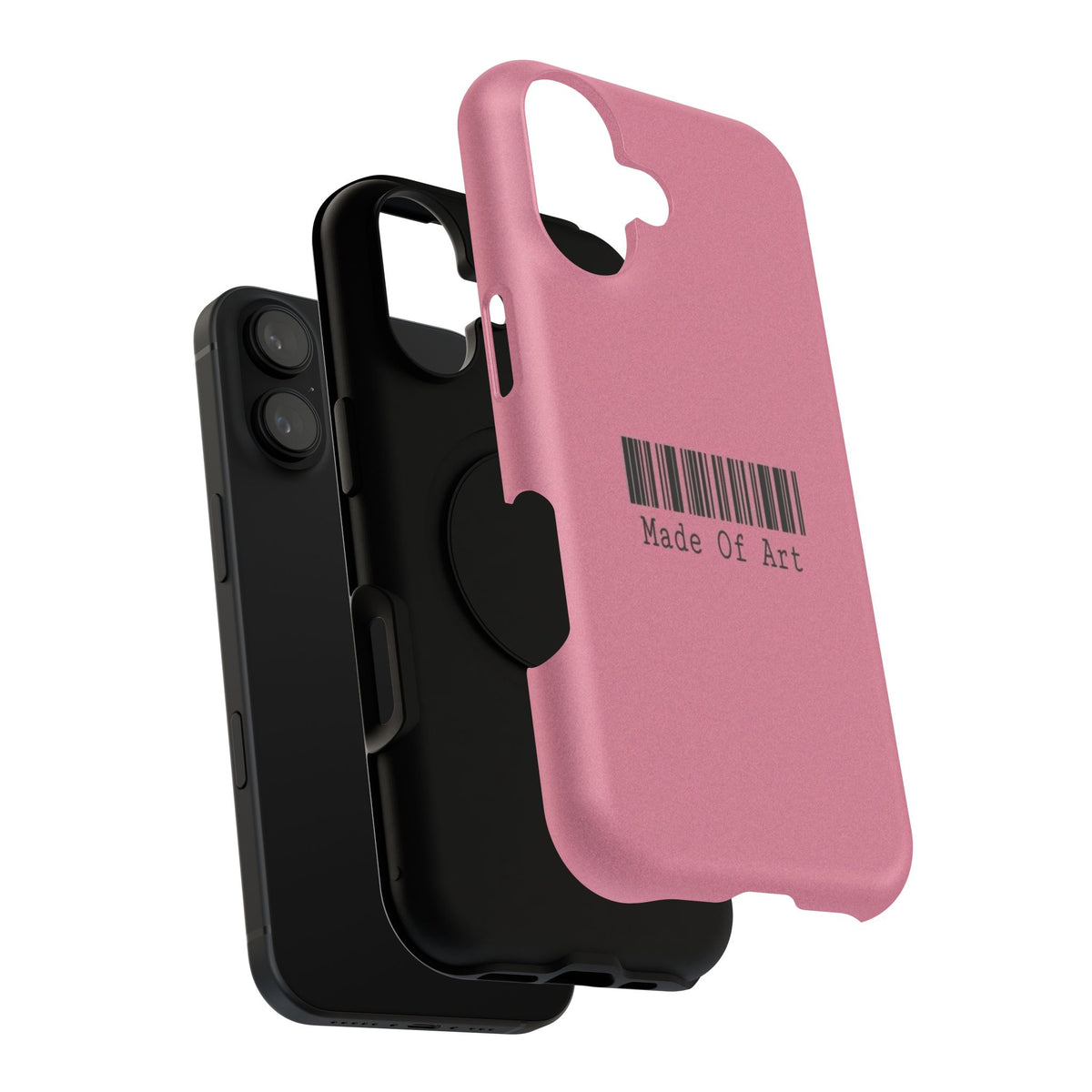 Made of Art Pink Impact-Resistant Phone Case — Barcode Graphic Protective Cover