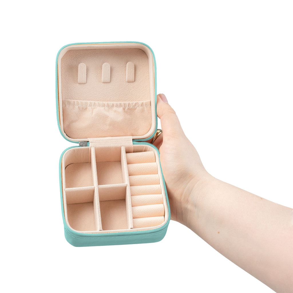 Personalized Monogram Jewelry Travel Case – Compact Pink Organizer for Rings, Earrings & Necklaces