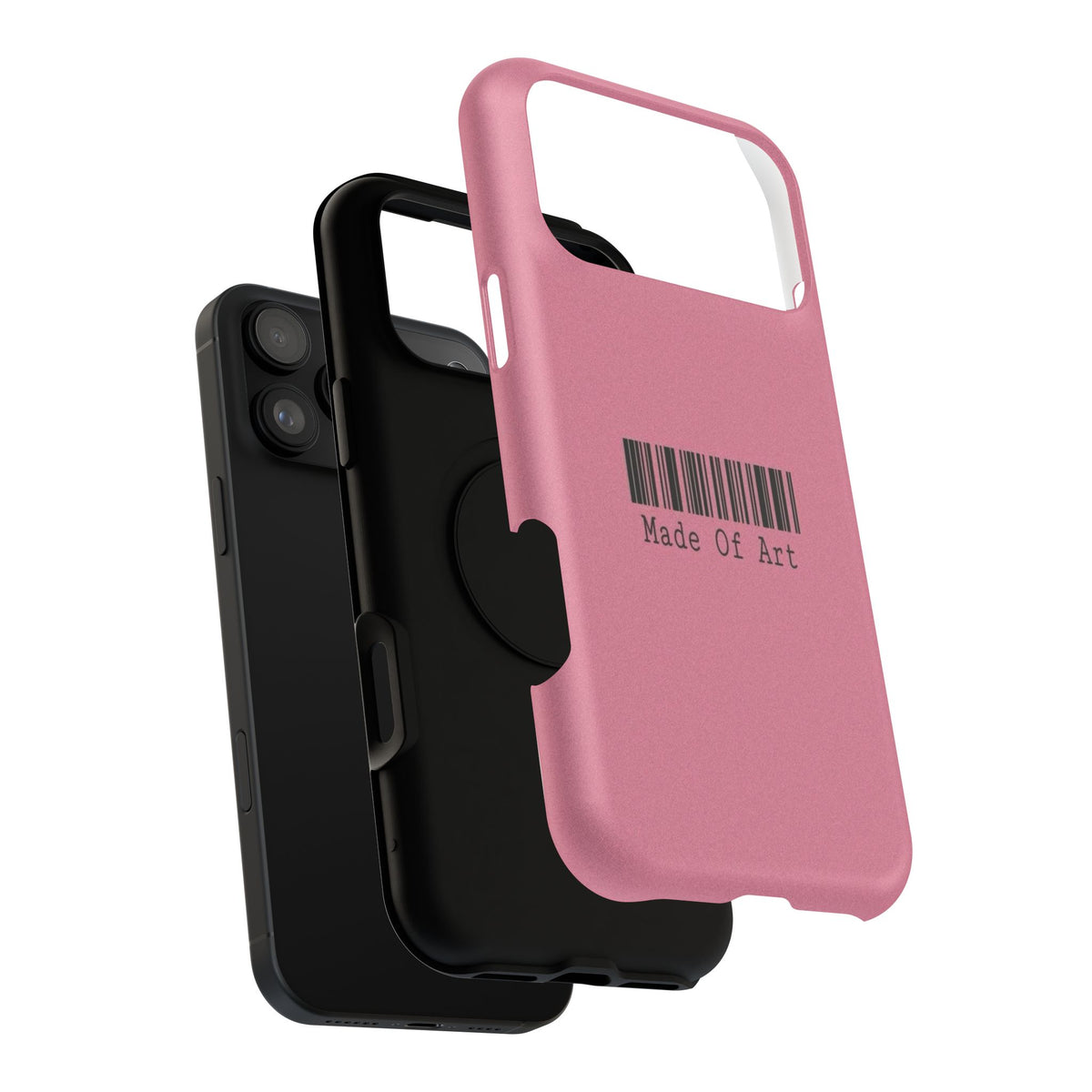 Made of Art Pink Impact-Resistant Phone Case — Barcode Graphic Protective Cover