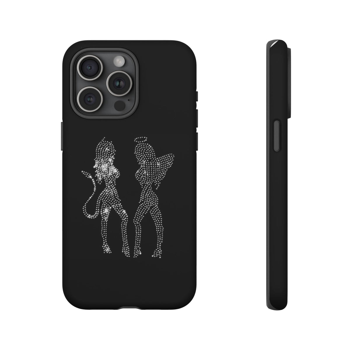 Rhinestone Angel & Devil Phone Case — Bling Protective iPhone Cover