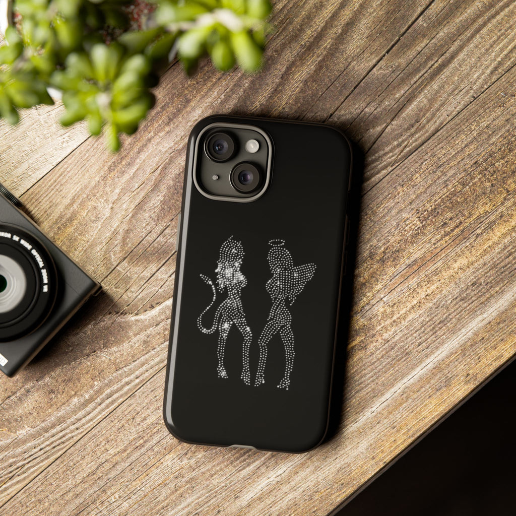Rhinestone Angel & Devil Phone Case — Bling Protective iPhone Cover