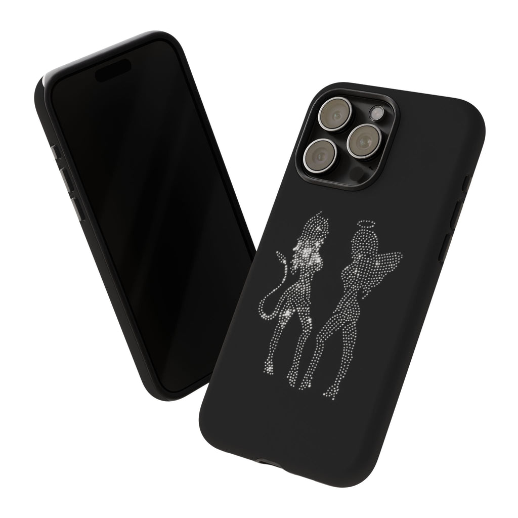 Rhinestone Angel & Devil Phone Case — Bling Protective iPhone Cover