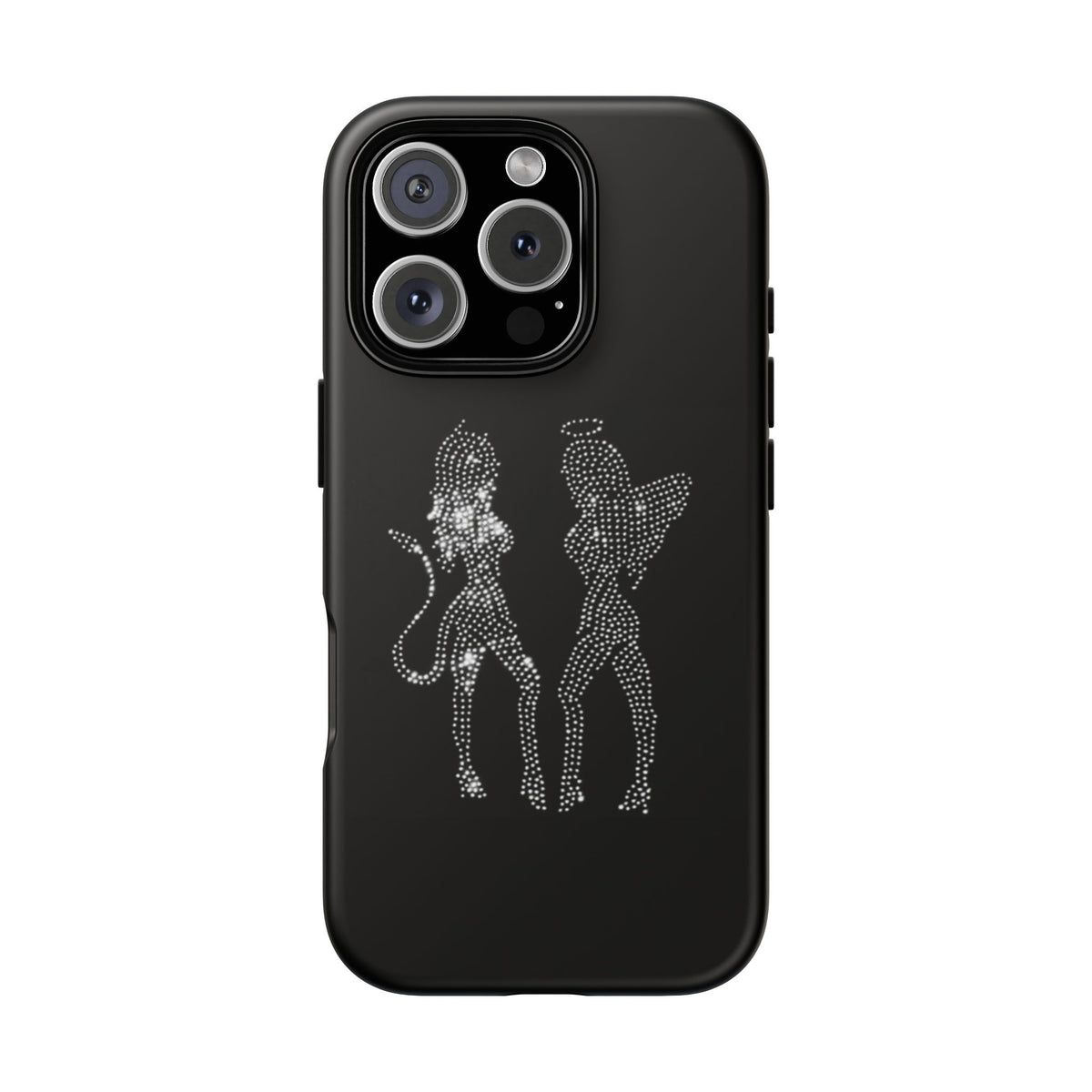 Rhinestone Angel & Devil Phone Case — Bling Protective iPhone Cover